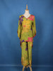 Light Green Floral Printed Synthetic Kaftan Palazzo Suit