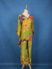 Light Green Floral Printed Synthetic Kaftan Palazzo Suit