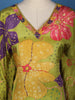 Light Green Floral Printed Synthetic Kaftan Palazzo Suit