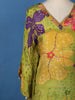 Light Green Floral Printed Synthetic Kaftan Palazzo Suit