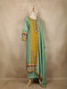 Light Green Floral Printed Synthetic Salwar Suit