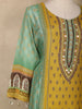 Light Green Floral Printed Synthetic Salwar Suit