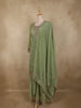 Light Green Floral Sequins And Beads Embroidered Design Organza Palazzo Suit with Dupatta