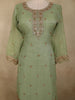 Light Green Floral Sequins And Beads Embroidered Design Organza Palazzo Suit with Dupatta