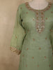 Light Green Floral Sequins And Beads Embroidered Design Organza Palazzo Suit with Dupatta