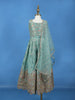 Light Green Floral Sequins Design Georgette Kids Lehenga