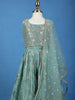 Light Green Floral Sequins Design Georgette Kids Lehenga
