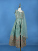 Light Green Floral Sequins Design Georgette Kids Lehenga