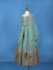 Light Green Floral Sequins Design Georgette Kids Lehenga