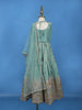 Light Green Floral Sequins Design Georgette Kids Lehenga