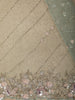 Light Green Floral Sequins and Beads Embroidered Designed Net Designer Saree