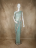 Light Green Floral Sequins and Beads Embroidered Designed Net Designer Saree