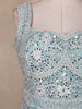 Light Green Geometric Embroidered Design Net Gown