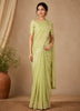 Light Green Leaf Motif Design Semi Tussar Saree