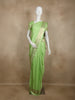 Light Green Pure Kanchipuram Bridal Silk Saree with Stripes Design on the Body with Zari Border