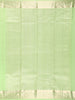 Light Green Pure Kanchipuram Bridal Silk Saree with Stripes Design on the Body with Zari Border