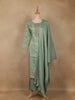 Light Green Silk Salwar Suit With Floral Embroidery