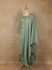 Light Green Silk Salwar Suit With Floral Embroidery