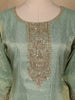 Light Green Silk Salwar Suit With Floral Embroidery