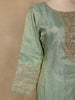 Light Green Silk Salwar Suit With Floral Embroidery