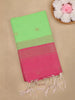 Light Green Solid Design Cotton Saree