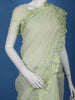 Light Green Solid Design Tissue Saree With Scalloped Floral Embroidered Border - Diadem