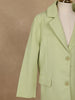 Light Green Solid Single-Breasted Blazer With Flap Pockets