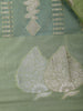 Light Green Woven Floral Design Banarasi Silk Saree - Diadem