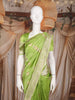 Light Green Zari Butta Woven Design Pure Banarasi Saree with Zari Woven Border