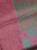 Light Green and Pink Elephant Motif Woven Art Silk Saree with Zari Border