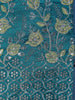 Light Green and Magenta Ikat Design Art Silk Saree with Contrast Teal Embroidered Blouse