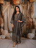 Light Grey Ajrakh Printed Design Cotton Straight Cut Salwar Suit with Dupatta