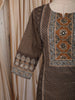 Light Grey Ajrakh Printed Design Cotton Straight Cut Salwar Suit with Dupatta