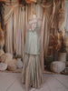 Light Grey Floral Beads and Mirror Embroidered Design Tissue Silk Fancy Palazzo Suit with Choker Dupatta