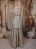 Light Grey Floral Beads and Mirror Embroidered Design Tissue Silk Fancy Palazzo Suit with Choker Dupatta