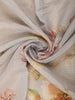 Light Grey Floral Printed Kota Cotton Saree with Woven Border