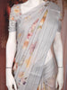 Light Grey Floral Printed Kota Cotton Saree with Woven Border