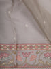Light Grey Floral Thread Embroidered Design Pure Tussar Saree with Thread Work Border