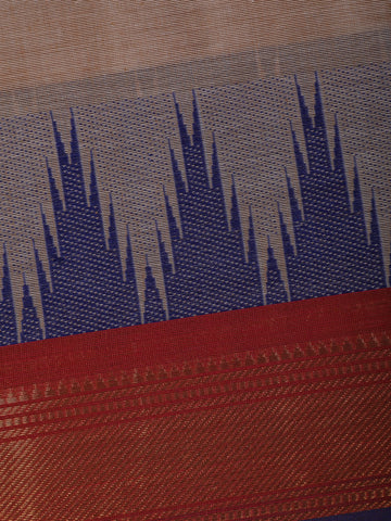 Light Grey Solid Cotton Saree Print Border - Diadem
