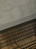 Light Grey Solid Cotton Saree Print Border - Diadem