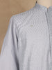 Light Grey Thread Embroidered Cotton Kurta for Men