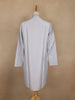 Light Grey Thread Embroidered Cotton Kurta for Men