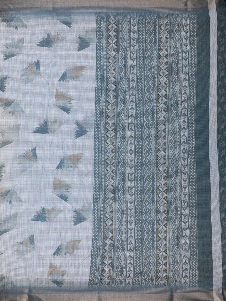 Light Grey Zigzag Sequin Embllishment Tussar Silk Saree - Diadem