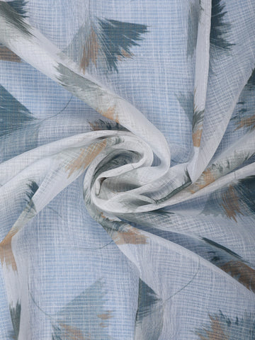 Light Grey Zigzag Sequin Embllishment Tussar Silk Saree - Diadem