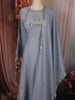 Light Ice Blue Mirror Embroidered Design Cotton Long Anarkali Gown with Matching Dupatta