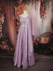 Light Lavender Abstract Beads Embroidered Design Organza Party Wear Lehenga with Draped Dupatta