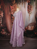 Light Lavender Abstract Beads Embroidered Design Organza Party Wear Lehenga with Draped Dupatta