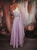 Light Lavender Abstract Beads Embroidered Design Organza Party Wear Lehenga with Draped Dupatta