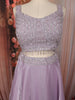 Light Lavender Abstract Beads Embroidered Design Organza Party Wear Lehenga with Draped Dupatta