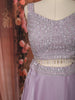 Light Lavender Abstract Beads Embroidered Design Organza Party Wear Lehenga with Draped Dupatta